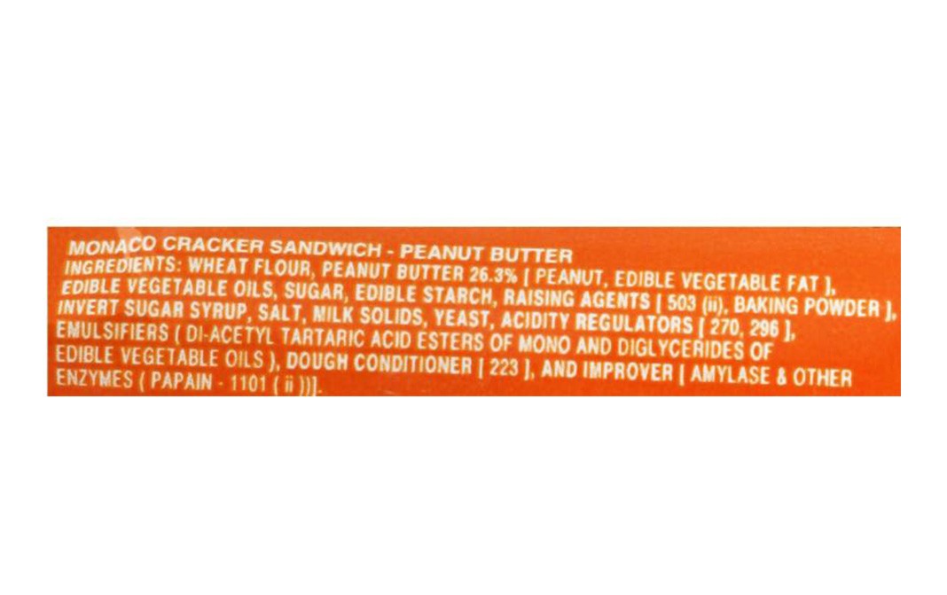 Parle Monaco Cracker Sandwich Peanut Butter Biscuits   Pack  100 grams